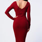 Trendy Front Shirring Cut-out Long Sleeved Dress