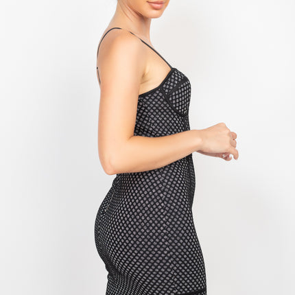 Sleeveless Sparkle Honeycomb Bodycon Dress