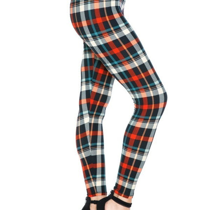 Multi Printed, High Waisted, Leggings With An Elasticized Waist Band