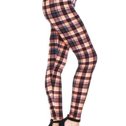 Multi Printed, High Waisted, Leggings With An Elasticized Waist Band