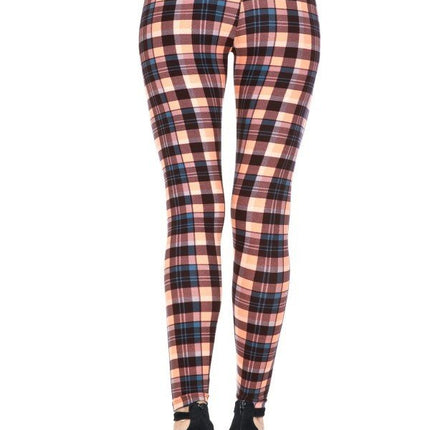 Multi Printed, High Waisted, Leggings With An Elasticized Waist Band