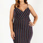 Plus Size Rainbow Striped Sleeveless Short Dress