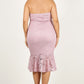 Plus Size Lace, Strapless Bodycon Midi Dress