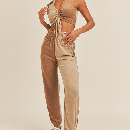 Two-tone Color Two-piece Jogger Set