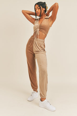 Two-tone Color Two-piece Jogger Set