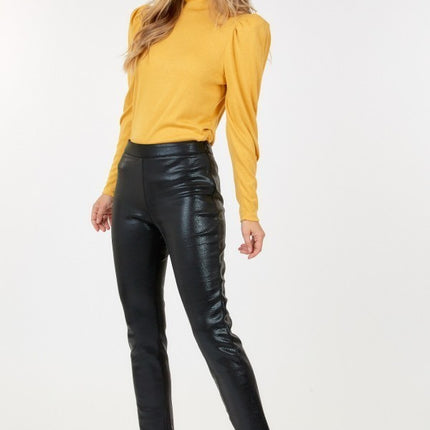 Animal Skin Vinyl Ankle Pants