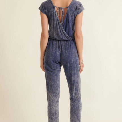 Mineral Washed Finish Knit Jumpsuit