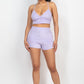 Terry Towel Bralette Top & Mini Shorts Set