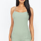 Ribbed Sleeveless Back Cutout Bodycon Active Romper