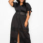 Puff Sleeve Maxi Dress With Lace Insert