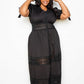 Puff Sleeve Maxi Dress With Lace Insert