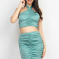 Halter Neck Crop Top & Skirts Set