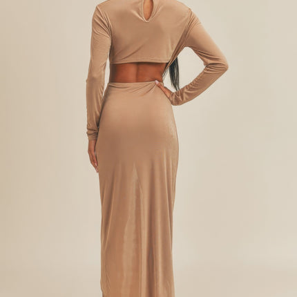 Pecan Brown Open Front Dress