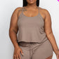 Plus Ribbed Strappy Top And Shorts Set