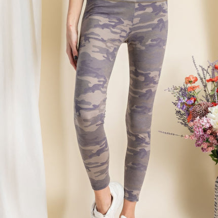 Camouflage Printed Rayon Spandex Leggings