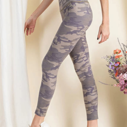 Camouflage Printed Rayon Spandex Leggings