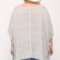 Light Knit And Woven Mixed Boxy Top With Poncho Sleeve