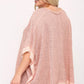 Light Knit And Woven Mixed Boxy Top With Poncho Sleeve