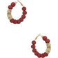 Clay Ball With Metal Accent Hoop Earring