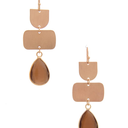 Teardrop Gem Multi Shape Dangle Earring