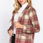 Notched Collar Plaid Jacket