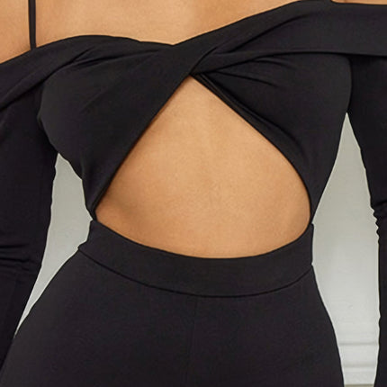 Open Shoulder Cutout Detail Jumpsuit