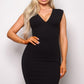 Sleeveless V Neck Corset Bodycon Midi Dress