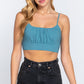 Back Ribbon Tie Cami Crop Top