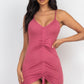 Adjustable Ruched Front Detail Mini Dress