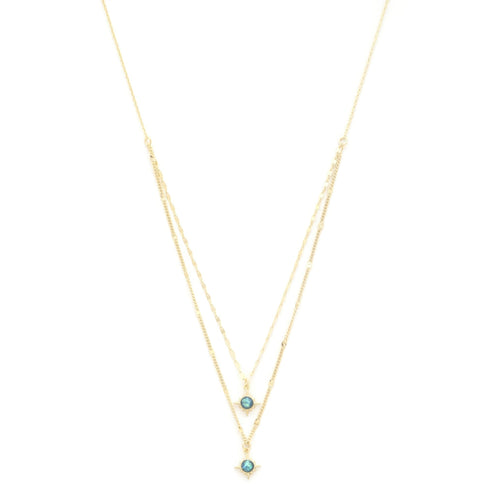 Double Star Crystal Layered Necklace