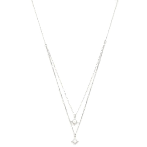 Double Star Crystal Layered Necklace