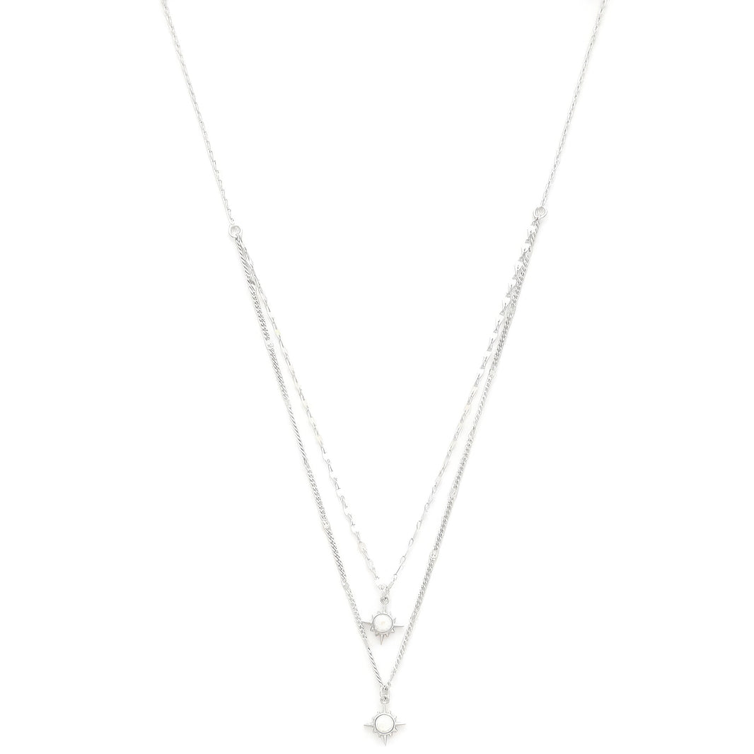 Double Star Crystal Layered Necklace
