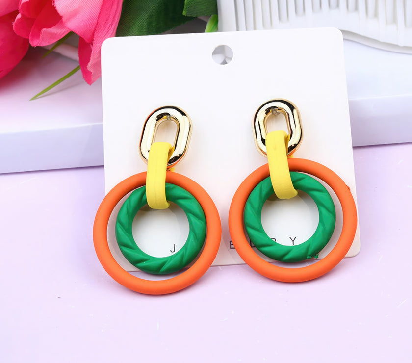 Smooth Texture Round Dangle Earring