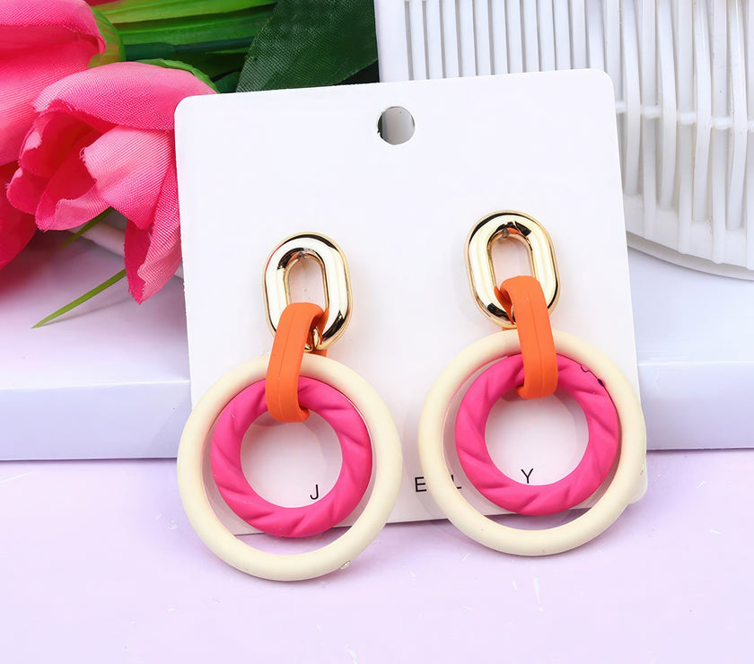 Smooth Texture Round Dangle Earring
