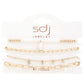 Sodajo Pearl Bead Oval Link Bracelet Set