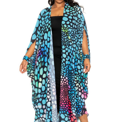 Dot Robe With Wrist Band