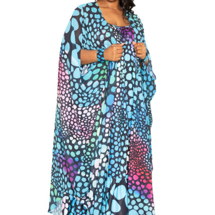 Dot Robe With Wrist Band