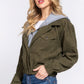 Long Slv Hoodie Corduroy Jacket