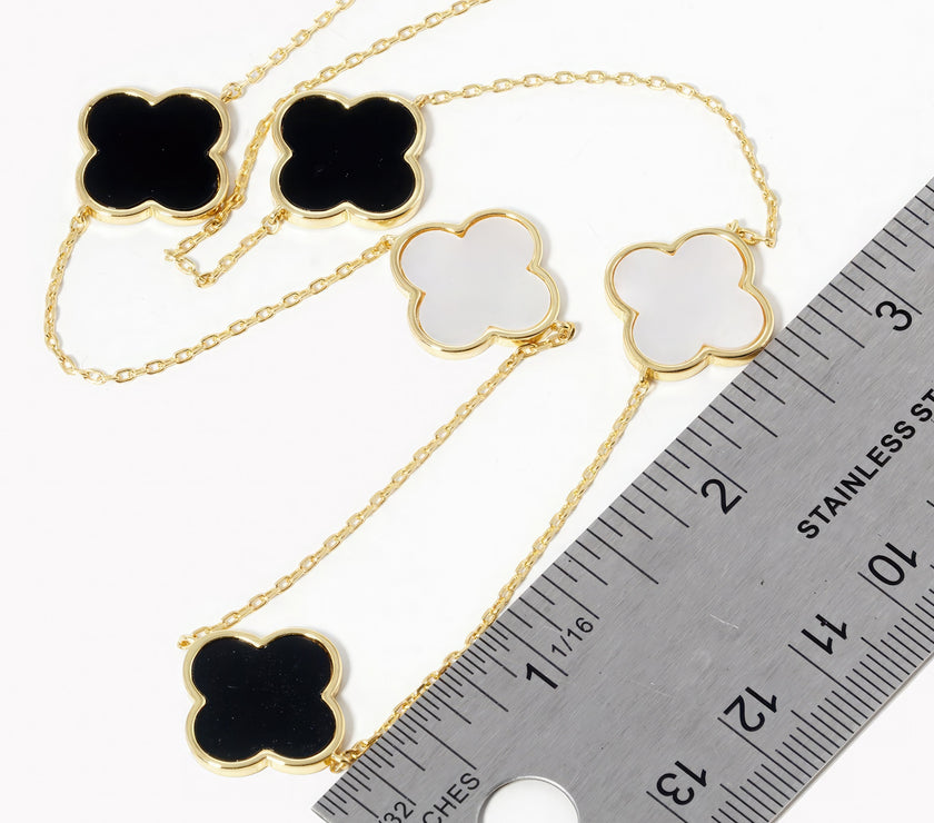 Clover Charm Station Necklace