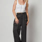 Satin Cargo Pocket Wide Leg Pants