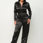 Front Zipper Pockets Top And Pants Jumpsuit