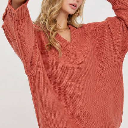 V Neck Oversized Sweater