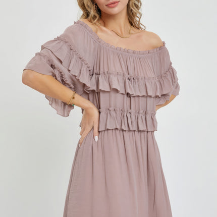 Off Shoulder Ruffle Dress