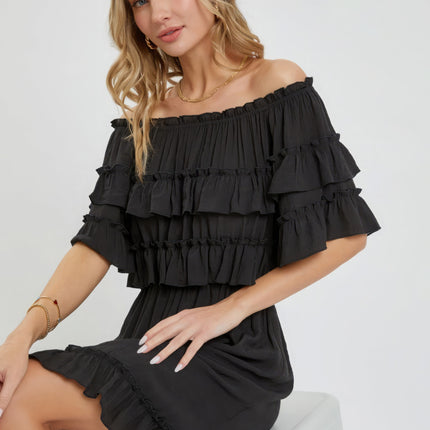 Off Shoulder Ruffle Dress