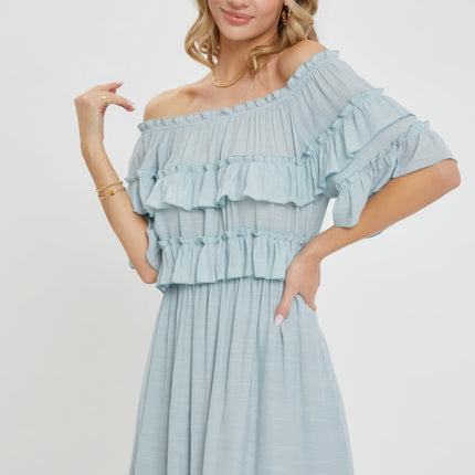 Off Shoulder Ruffle Dress