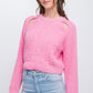 Knit Pullover Sweater With Cold Shoulder Detail