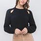 Knit Pullover Sweater With Cold Shoulder Detail