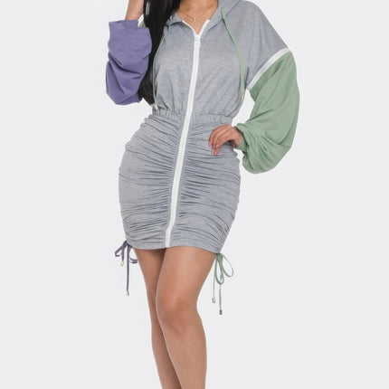 Detachable Zipper Mini Dress