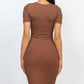 Ribbed Bodycon Midi Dress