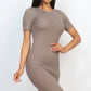 Ribbed Bodycon Midi Dress